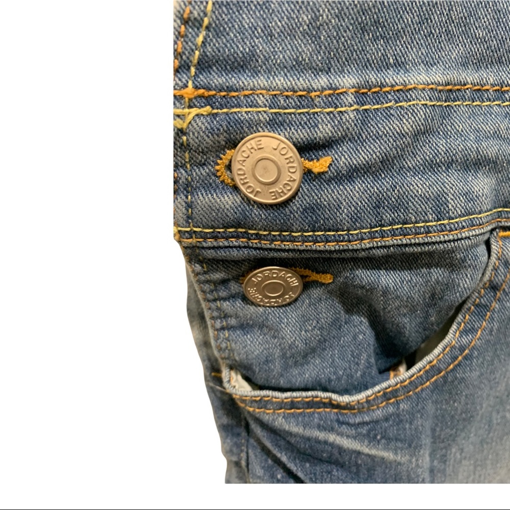 VINTAGE Y2K JORDACHE MEDIUM WASH BLUE DENIM LONG OVERALLS - Picture 13 of 16